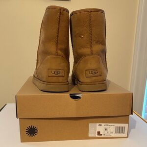 UGG Tan Leather Ankle Boots